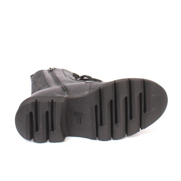 Luca Grossi 453 Black Leather Elastic Zip-Up Lace-Up Ankle Boots - Picture 8 of 8